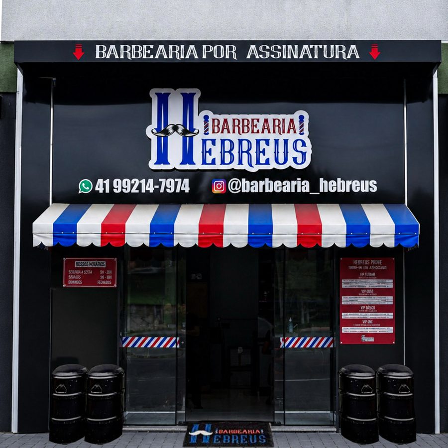 Fachada da Barbearia Hebreus — Unidade Pinhais/PR